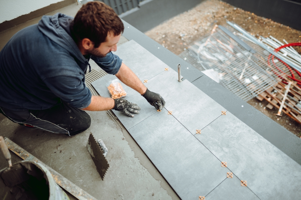 pose de carrelage extérieur à Caudry